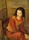Figura seduta, anni ’60, olio su tela, cm 70x50, Napoli, collezione privata